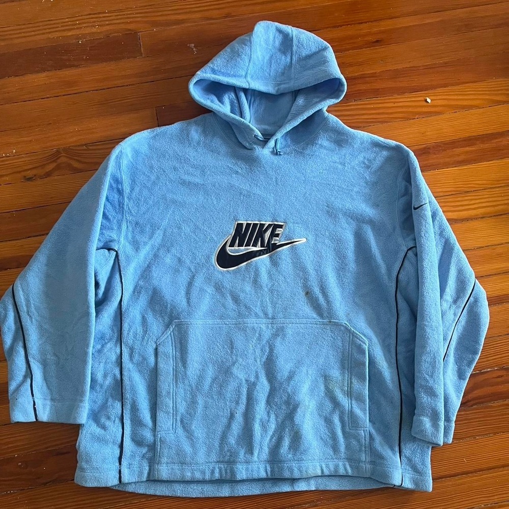 1990s Vintage Nike Center Logo Fleece Hoodie size XXL